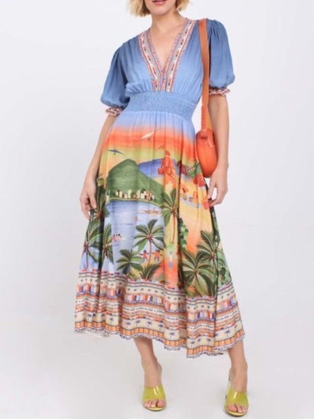 Gorgeous FARM Rio Summer Day Cropped Maxi sz S NWT - Brazil Line Exclusive!!!